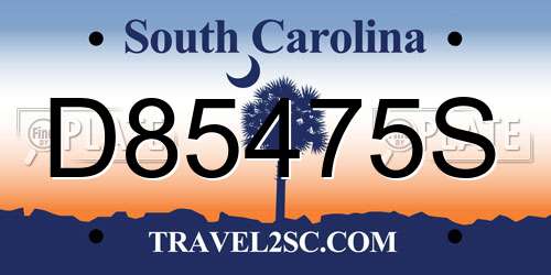 D85475S South Carolina License Plate