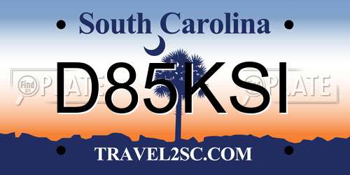 D85KSI South Carolina License Plate