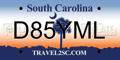 D85YML South Carolina License Plate