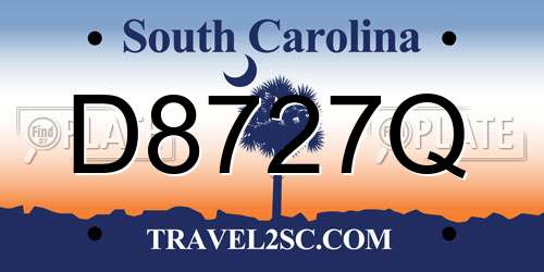 D8727Q South Carolina License Plate
