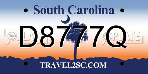 D8777Q South Carolina License Plate
