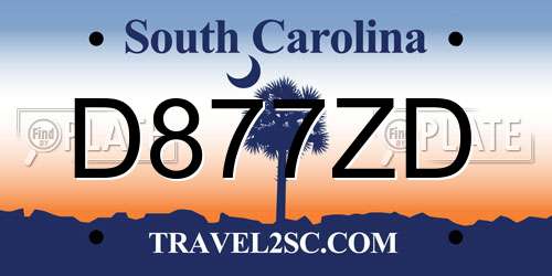 D877ZD South Carolina License Plate
