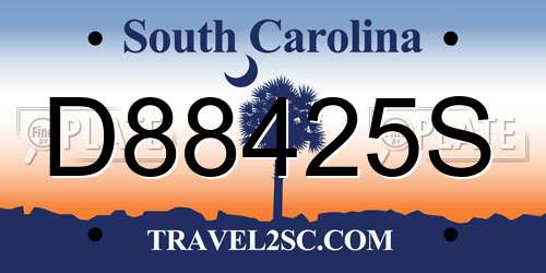 D88425S South Carolina License Plate