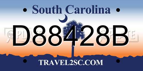 D88428B South Carolina License Plate