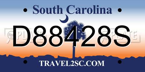 D88428S South Carolina License Plate