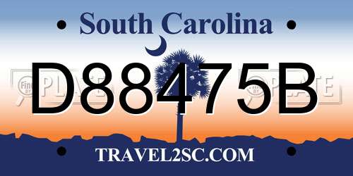 D88475B South Carolina License Plate