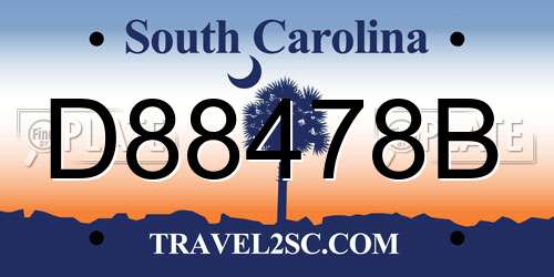 D88478B South Carolina License Plate