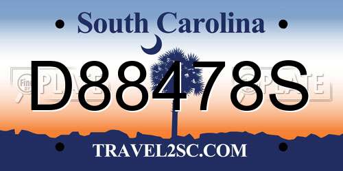 D88478S South Carolina License Plate
