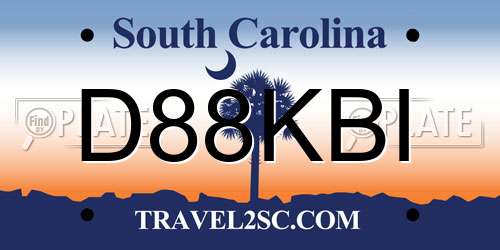 D88KBI South Carolina License Plate