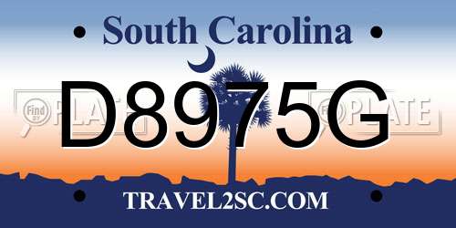 D8975G South Carolina License Plate