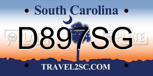 D897SG South Carolina License Plate