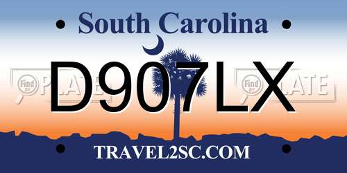 D907LX South Carolina License Plate