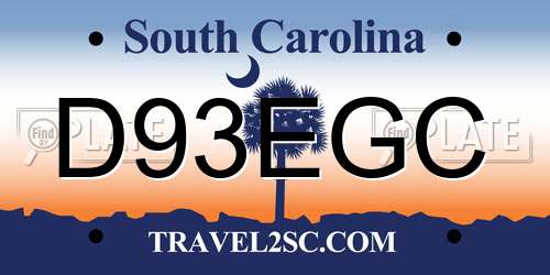 D93EGC South Carolina License Plate