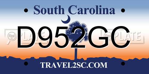 D952GC South Carolina License Plate