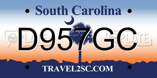 D957GC South Carolina License Plate