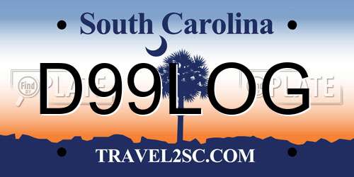 D99LOG South Carolina License Plate