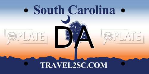 DA South Carolina License Plate