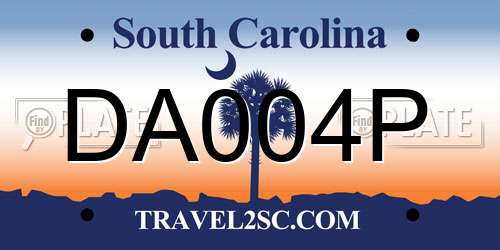 DA004P South Carolina License Plate