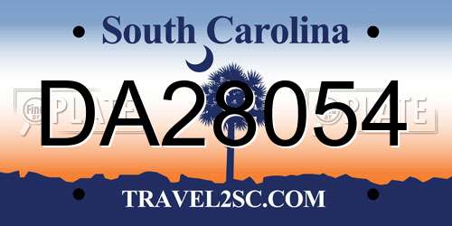DA28054 South Carolina License Plate