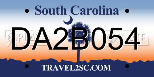 DA2B054 South Carolina License Plate