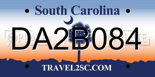 DA2B084 South Carolina License Plate