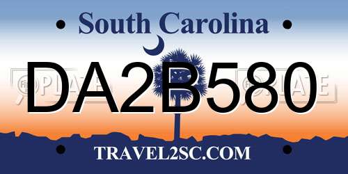 DA2B580 South Carolina License Plate