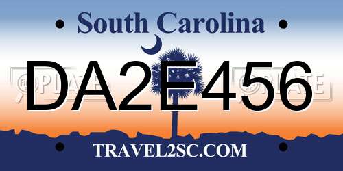 DA2E456 South Carolina License Plate