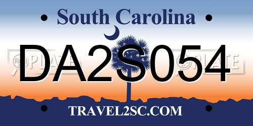 DA2S054 South Carolina License Plate