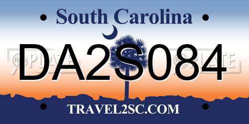 DA2S084 South Carolina License Plate