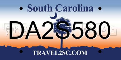 DA2S580 South Carolina License Plate