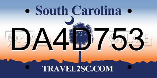 DA4D753 South Carolina License Plate