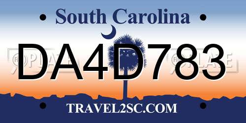 DA4D783 South Carolina License Plate
