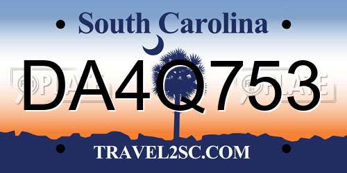 DA4Q753 South Carolina License Plate