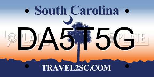 DA5T5G South Carolina License Plate