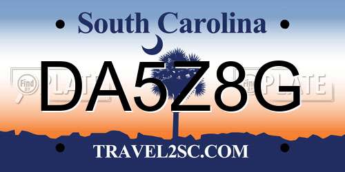 DA5Z8G South Carolina License Plate