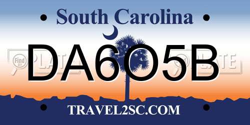 DA6O5B South Carolina License Plate