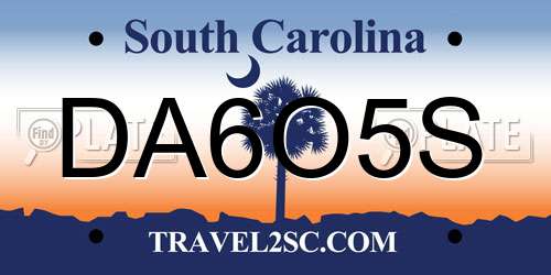 DA6O5S South Carolina License Plate
