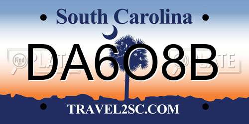 DA6O8B South Carolina License Plate
