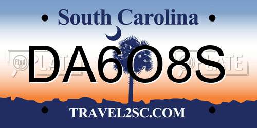 DA6O8S South Carolina License Plate