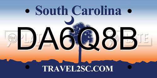 DA6Q8B South Carolina License Plate