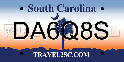 DA6Q8S South Carolina License Plate