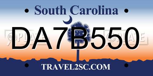 DA7B550 South Carolina License Plate
