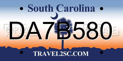 DA7B580 South Carolina License Plate