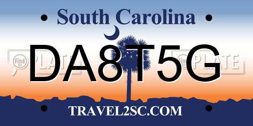 DA8T5G South Carolina License Plate