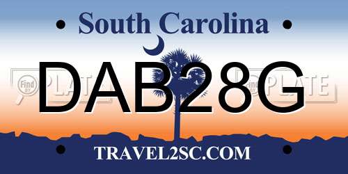 DAB28G South Carolina License Plate