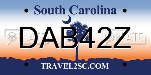 DAB42Z South Carolina License Plate