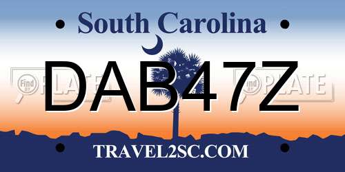 DAB47Z South Carolina License Plate