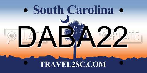 DABA22 South Carolina License Plate