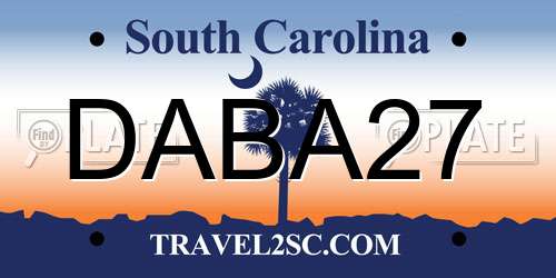 DABA27 South Carolina License Plate