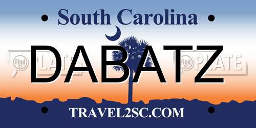DABATZ South Carolina License Plate
